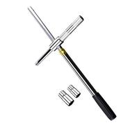 COOLHOOD Extended Lugs Wrench 4 Way Tire Iron Long Handle Nut Remover Tool with 17-23Mm Socket for Auto Tire Change Nut Removal Tool
