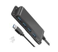 COOLHOOD Extreme Compact USB Version 4 Port Center 5Gbps Data Transfer Speed Mountable Under Desk Plan Extended Cable for Peripherals Mountable USB Heartbond