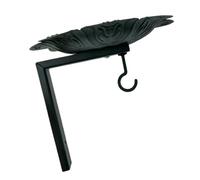COOLHOOD Garden Bird Hanger Bracket Wall Metal Tray Lower Hook Backyard Patio Terrace Feeder Holder Black Outdoor Viewing Display Bird Feeder Hanger Bracket Wall Mounted Feeding Metal