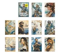 COOLHOOD Naval Journey Collection 40gsm Thin Paper 3.94x5.51 in Twelve Hundred Handwriting Practice and Photo Album Embellishment Field Glasses PET Craft Paper