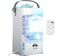 COOLI COOLI PRO-25 Remote Control Silent Mobile Air Conditioner 2025, 1.5L (Water + Ice), 3 Speeds & Modes, Touch, Portable (Mains Plug), 301µL/min, Night Light and Adjustable Timer