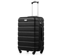 COOLIFE 24 Inch Medium Suitcase for Holiday Travel, Cruises and Studying Abroad, ABS+PC, Lightweight Durable Luggage with 360° Spinner Wheels, YKK Zipper, Telescopic Handle, TSA Lock, Black