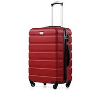 COOLIFE 24 Inch Medium Suitcase for Holiday Travel, Cruises and Studying Abroad, ABS+PC, Lightweight Durable Luggage with 360° Spinner Wheels, YKK Zipper, Telescopic Handle, TSA Lock, Spinel Red