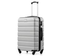 COOLIFE 24 Inch Medium Suitcase for Holiday Travel, Cruises and Studying Abroad, ABS+PC, Lightweight Durable Luggage with 360° Spinner Wheels, YKK Zipper, Telescopic Handle, TSA Lock, Bright Silver