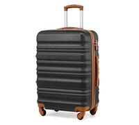 COOLIFE 24 Inch Medium Suitcase - Hard Shell Lightweight ABS+PC Luggage with 360° Silent Wheels & TSA Lock for Studying Abroad, Cruises & International Travel,Apricot Black