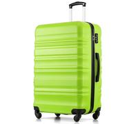 COOLIFE 24 Inch Medium Suitcase - Hard Shell Lightweight ABS+PC Luggage with 360° Silent Wheels & TSA Lock for Studying Abroad, Cruises & International Travel,Green