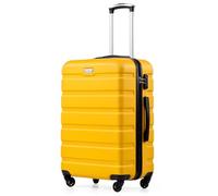 COOLIFE 28 Inch Large Suitcase for Checked Luggage, Business Trip, ABS+PC, Lightweight Hard Shell Luggage with 360°Rubber Spinner Wheels, YKK Zipper, Telescopic Handle, TSA Lock, Lemon Yellow