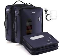 COOLIFE 2PCS Vacuum Bags for Travel with Pump, TPU Vacuum Storage Bags Reusable Vacuum Compression Bags for Carry-on Baggage, Home Storage and Moving (Blue, 2PCS Vacuum BAG + Pump)
