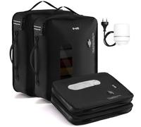 COOLIFE 2PCS Vacuum Bags for Travel with Pump, TPU Vacuum Storage Bags Reusable Vacuum Compression Bags for Carry-on Baggage, Home Storage and Moving (Black, 2PCS Vacuum BAG + Pump)