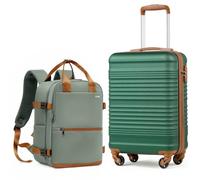 COOLIFE 55×35×20 Cabin Suitcase + 40x30x20cm Ryanair Cabin Bag EasyJet Set