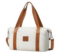 COOLIFE Cabin Bag 40×20×25cm for Ryanair Airlines, Travel Duffel Bag with Trolley Sleeve, Travel Holdall Carry-on Hand Luggage, Weekend Bags for Women (White)