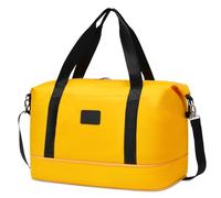 COOLIFE Cabin Bag 45×36×20cm for Easyjet Airlines, Travel Duffel Bag with Trolley Sleeve, Travel Holdall Carry-on Hand Luggage, Weekend Bags for Women (Yellow/Black)