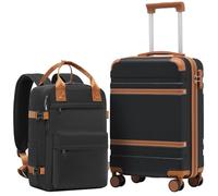 COOLIFE Cabin Suitcase 55X35X20cm and Cabin Backpack 20L(40X25X20cm) Set for Ryanair Airlines Carry on Hand Luggage Travel Bag Hard Shell Suitcase with TSA Lock
