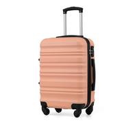 COOLIFE Carry On Suitcase 20 Inch, Durable ABS+PC Hardshell Travel Luggage with TSA Lock & 4 Spinner Wheels, Cabin Bag for Weekend Getaway Business Travel Fits EasyJet & Ryanair（Sakura Pink）