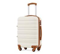 COOLIFE Carry On Suitcase 20 Inch, Durable ABS+PC Hardshell Travel Luggage with TSA Lock & 4 Spinner Wheels, Cabin Bag for Weekend Getaway Business Travel Fits EasyJet & Ryanair（Apricot White）