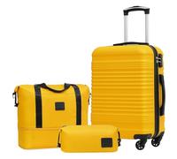 COOLIFE Carry on Suitcase, 20-Inch Luggage Sets 3 Piece Suitcase Set ABS Hard Shell, Cabin Suitcase with Expandable Travel Duffels Bag & Toiletry Bag Included TSA Lock and 4 Spinner Wheels for Travel