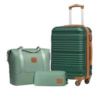 COOLIFE Carry on Suitcase, 20-Inch Luggage Sets 3 Piece Suitcase Set ABS Hard Shell, Cabin Suitcase with Expandable Travel Duffels Bag & Toiletry Bag Included TSA Lock and 4 Spinner Wheels for Travel