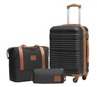COOLIFE Carry on Suitcase, 20-Inch Luggage Sets 3 Piece Suitcase Set ABS Hard Shell, Cabin Suitcase with Expandable Travel Duffels Bag & Toiletry Bag Included TSA Lock and 4 Spinner Wheels for Travel