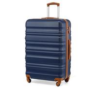 COOLIFE Large Suitcase 28 Inch, Extra Large Hardshell Checked Luggage with TSA Lock, Smooth Wheels, Durable ABS+PC Travel Suitcase for International Flights Overseas Journey（Apricot Navy）