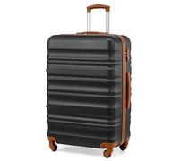 COOLIFE Large Suitcase 28 Inch, Extra Large Hardshell Checked Luggage with TSA Lock, Smooth Wheels, Durable ABS+PC Travel Suitcase for International Flights Overseas Journey（Apricot Black）