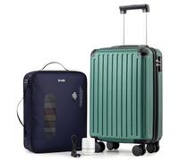 COOLIFE Ryanair Vacuum Cabin Suitcase 55X35X20cm + Vacuum Bag for Travel +60% with Pump | ABS Hard Shell, 8 Wheels & TSA Lock - for EasyJet, Europe, Business, Study Abroad, Cruise | Carry On Suitcase