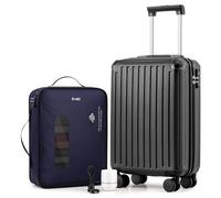 COOLIFE Ryanair Vacuum Cabin Suitcase 55X35X20cm + Vacuum Bag for Travel +60% with Pump | ABS Hard Shell, 8 Wheels & TSA Lock - for EasyJet, Europe, Business, Study Abroad, Cruise | Carry On Suitcase