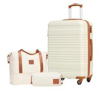 COOLIFE Suitcase Large, 24-Inch Luggage Sets 3 Piece Suitcase Set ABS Hard Shell, Trolley Carry On Suitcase with Expandable Travel Duffels Bag ＆ Toiletry Bag Included TSA Lock and 4 Spinner Wheels