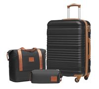 COOLIFE Suitcase Large, 24-Inch Luggage Sets 3 Piece Suitcase Set ABS Hard Shell, Trolley Carry On Suitcase with Expandable Travel Duffels Bag & Toiletry Bag Included TSA Lock and 4 Spinner Wheels