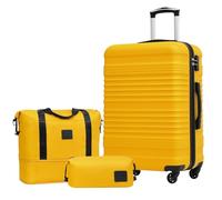 COOLIFE Suitcase Large, 24-Inch Luggage Sets 3 Piece Suitcase Set ABS Hard Shell, Trolley Carry On Suitcase with Expandable Travel Duffels Bag ＆ Toiletry Bag Included TSA Lock and 4 Spinner Wheels