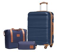 COOLIFE Suitcase Large, 24-Inch Luggage Sets 3 Piece Suitcase Set ABS Hard Shell, Trolley Carry On Suitcase with Expandable Travel Duffels Bag ＆ Toiletry Bag Included TSA Lock and 4 Spinner Wheels