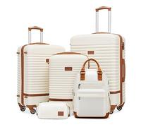 COOLIFE Suitcase Set, 5 Piece Luggage Sets with Travel Backpack & Wash Bag