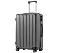 COOLIFE Suitcase Trolley Carry on Hand Cabin Luggage Hard Shell Suitcase Lightweight ABS Material with TSA Lock Telescopic Handle and 4 Dual Spinner Wheels (Grey, 24 Inch)