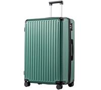 COOLIFE Suitcase Trolley Carry on Hand Cabin Luggage Hard Shell Suitcase Lightweight ABS Material with TSA Lock Telescopic Handle and 4 Dual Spinner Wheels (Dark Green, 28 Inch)