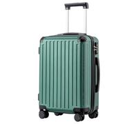COOLIFE Suitcase Trolley Carry on Hand Cabin Luggage Hard Shell Suitcase Lightweight ABS Material with TSA Lock Telescopic Handle and 4 Dual Spinner Wheels (Dark Green, 20 Inch)