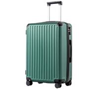 COOLIFE Suitcase Trolley Carry on Hand Cabin Luggage Hard Shell Suitcase Lightweight ABS Material with TSA Lock Telescopic Handle and 4 Dual Spinner Wheels (Dark Green, 24 Inch)