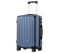 COOLIFE Suitcase Trolley Carry on Hand Cabin Luggage Hard Shell Suitcase Lightweight ABS Material with TSA Lock Telescopic Handle and 4 Dual Spinner Wheels (Dark Blue, 20 Inch)