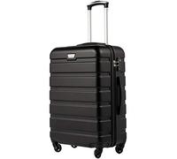 COOLIFE Suitcase Trolley Carry On Hand Cabin Luggage Hard Shell Travel Bag Lightweight with TSA Lock and Durable 4 Spinner Wheels (Moon Night Black, S(56cm 38L))