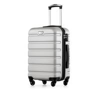 COOLIFE Suitcase Trolley Carry On Hand Cabin Luggage Hard Shell Travel Bag Lightweight with TSA Lock and Durable 4 Spinner Wheels (Bright Silver, S(56cm 38L))
