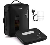 COOLIFE Vacuum Bag*1 for Travel with Pump, TPU Vacuum Storage Bags Reusable Vacuum Compression Bags for Carry-on Baggage, Home Storage and Moving (Black, 1P Vacuum BAG + Pump)