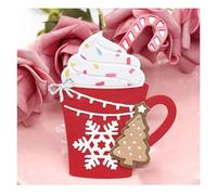 CoolifWang Coffee Snowflake Mug Cutting Die Cuts, DIY Crafts Template Coffee Snowflake Mug Scrapbook Cards Cutting Dies Cut Stencils for DIY Embossing Card Making Decorative Paper Dies Scrapbooking