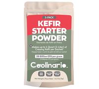 Coolinario Kefir Starter Culture (5-Pack, 1g Sachets) Live Probiotic Cultures for Homemade Kefir | Smooth, Creamy & Tangy | Non-GMO, No Preservatives, Gluten Free, Halal & Kosher Certified
