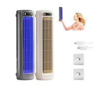 Cooling Ace Portable Air Cooler, Portable Air Conditioner, Quiet Cooling Fan, USB Charging Tower Fan, 3 Speeds, for Bedroom, Office, Kitchen(Gray+Beige)