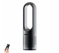 Cooling and Heating Modern Fan,46" Bladeless Tower,2000W Space Heater,Air Purifier Leafless with 80° Oscillating/8 Speeds/8h Timer/LED Display,Pedestal