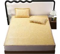 Cooling Bamboo Mat With Lace Edging - Foldable Summer Air Conditioning Mat for Bed & Floor (90 * 190CM/31.4x74.8")