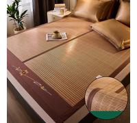 Cooling Bamboo Sleeping Mat - Double-Sided Air Conditioning Bed Sheet, Folding Smooth Design for Summer Comfort