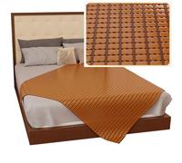 Cooling Bamboo Sleeping Mat - Foldable Double-Sided Straw Mattress Topper for Living Room & Bedroom - Breathable Air Conditioning Pad for King Size Comfort