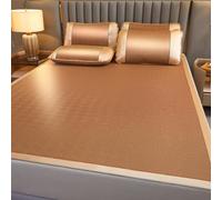 Cooling Bamboo Sleeping Mat, Foldable Thin Mattress for Home, School, and Dormitory, Breathable Woven Summer Bed Accessory