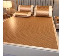 Cooling Bamboo Sleeping Mat, Foldable Thin Mattress for Home, School, and Dormitory, Breathable Woven Summer Bed Accessory
