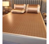 Cooling Bamboo Sleeping Mat, Foldable Thin Mattress for Home, School, and Dormitory, Breathable Woven Summer Bed Accessory