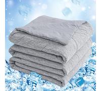 Cooling Blanket, Coverless Duvet, Q-Max>0.45 Ultra-Soft & Skin-friendly Cool Blanket, Machine Washable, Lightweight Summer Blanket for Hot Sleeper, Night Sweats, Bed Sofa,Single 152 x 228 cm,Grey